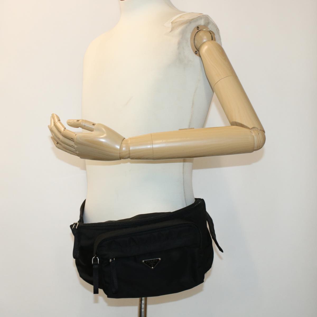 PRADA Body Bag Nylon Black 2VL005 Auth yk7495