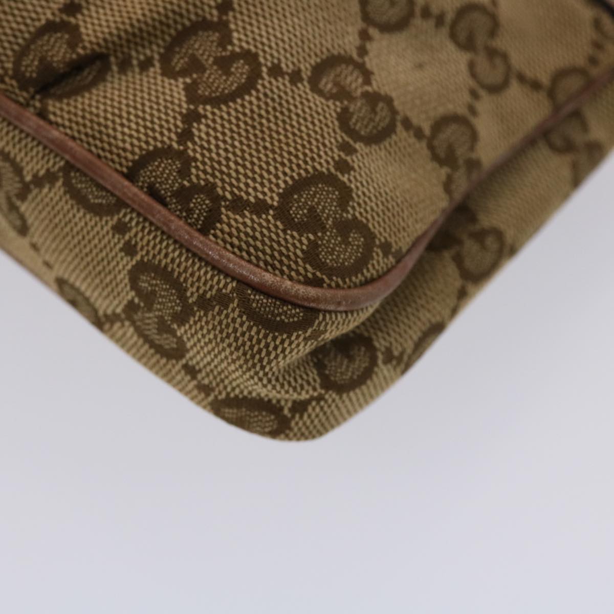 GUCCI GG Canvas Shoulder Bag Leather Beige 256899 Auth yk7570B