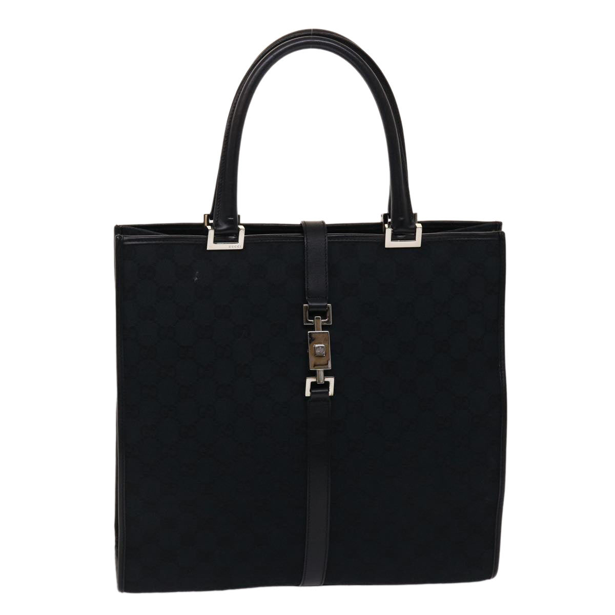 GUCCI GG Canvas Jackie Hand Bag Black Auth yk7654B