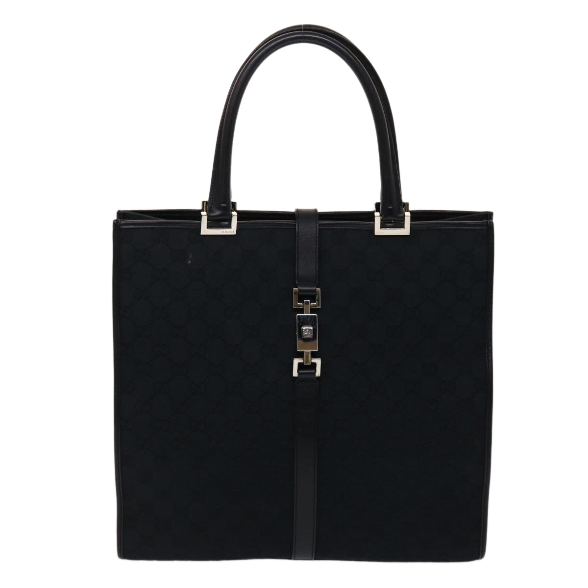 GUCCI GG Canvas Jackie Hand Bag Black Auth yk7654B