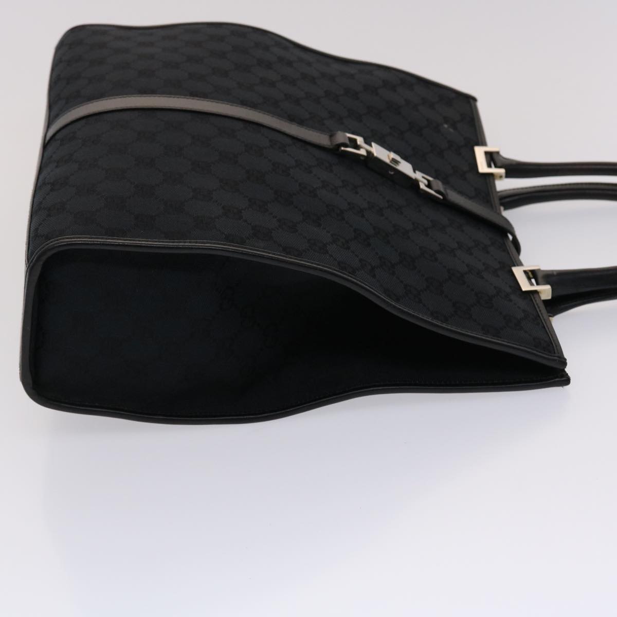 GUCCI GG Canvas Jackie Hand Bag Black Auth yk7654B