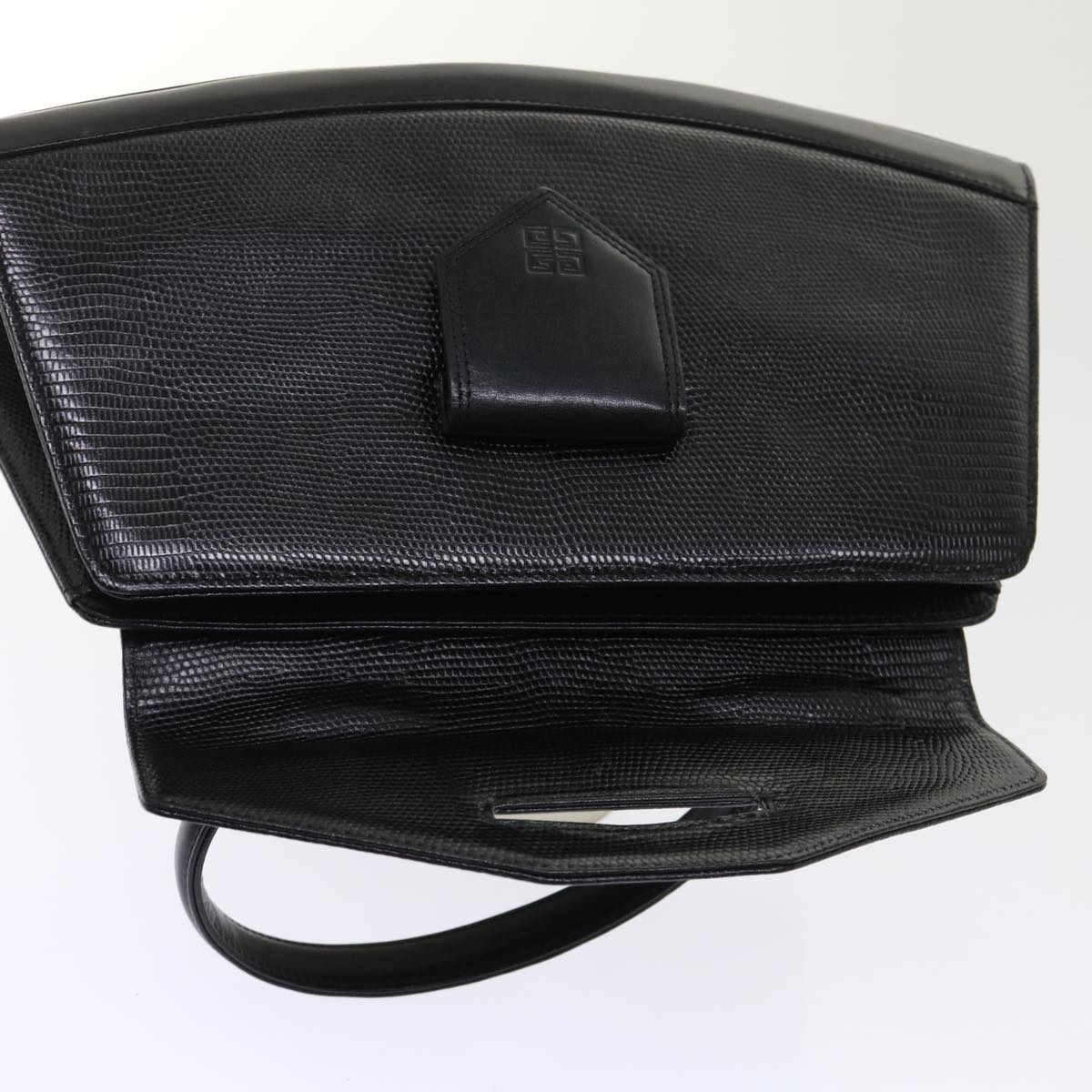 GIVENCHY Hand Bag Leather Black Auth yk7688B