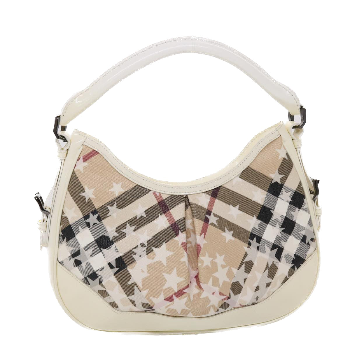 BURBERRY Nova Check Shoulder Bag PVC Leather Beige Auth yk7693B