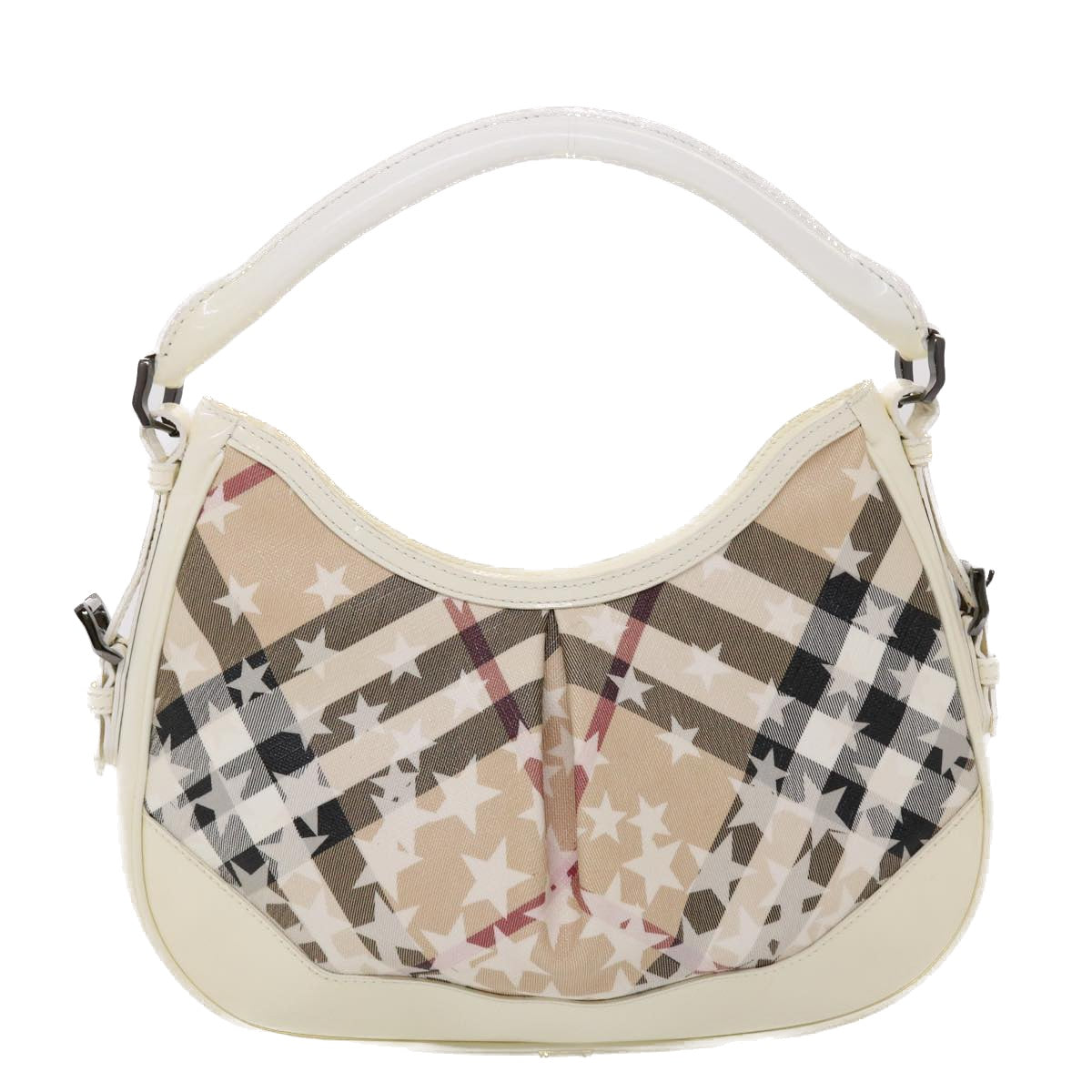 BURBERRY Nova Check Shoulder Bag PVC Leather Beige Auth yk7693B