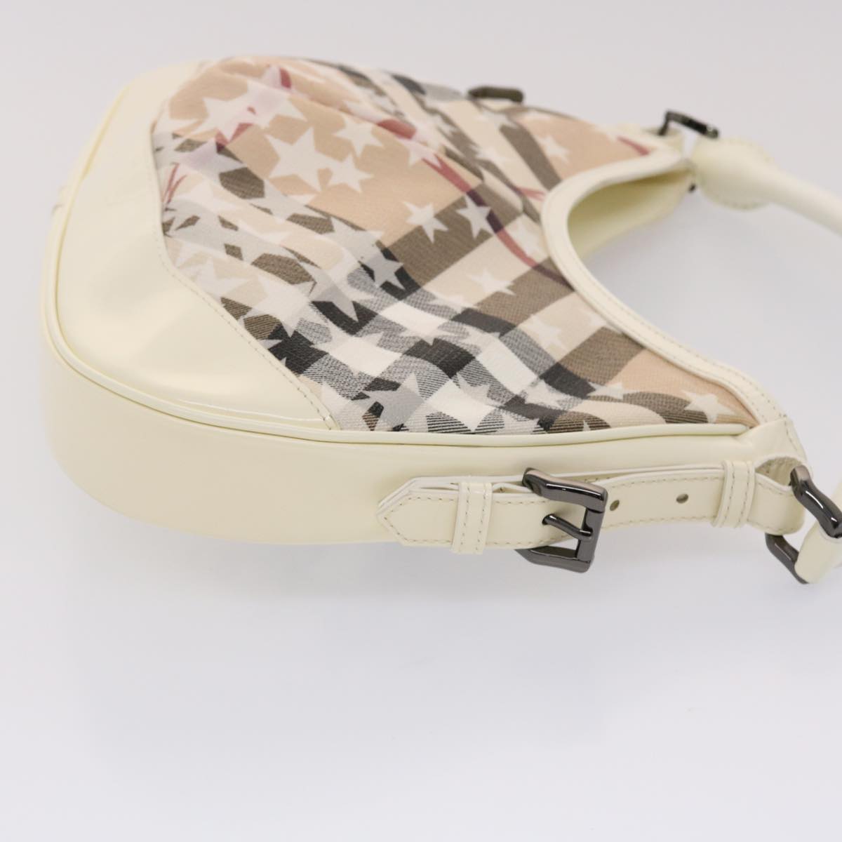 BURBERRY Nova Check Shoulder Bag PVC Leather Beige Auth yk7693B