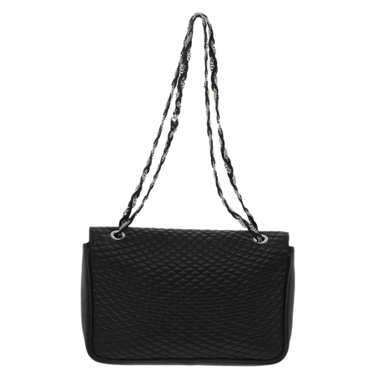 BALLY Quilted Chain Shoulder Bag Leather Black Auth yk7842B