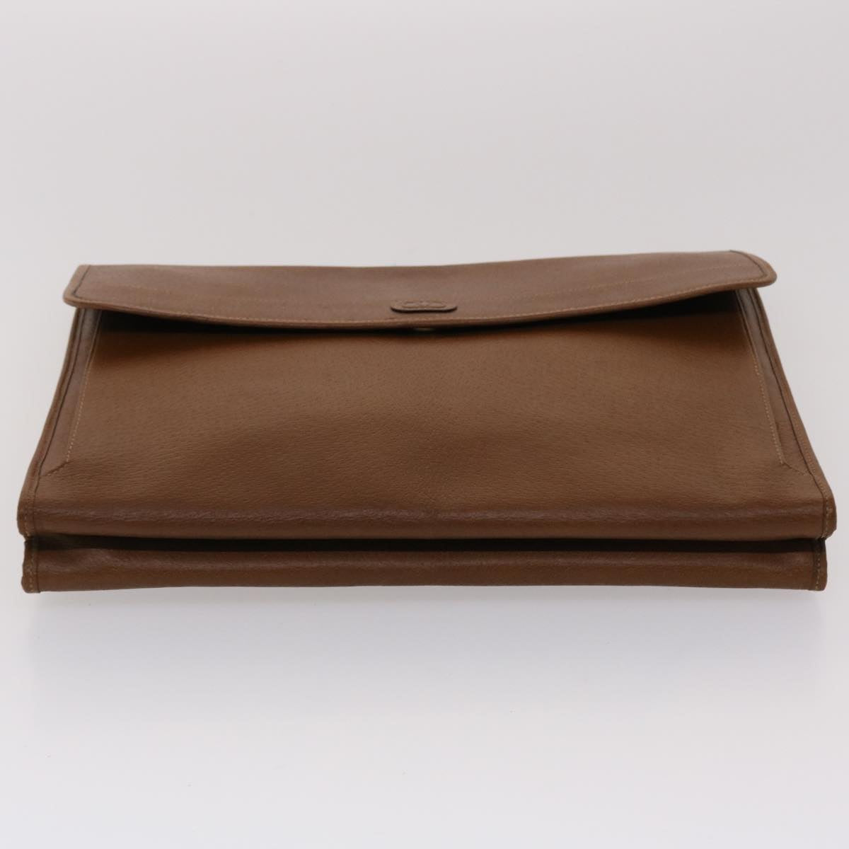 VALENTINO Clutch Bag Leather 2Set Brown Auth yk7890B