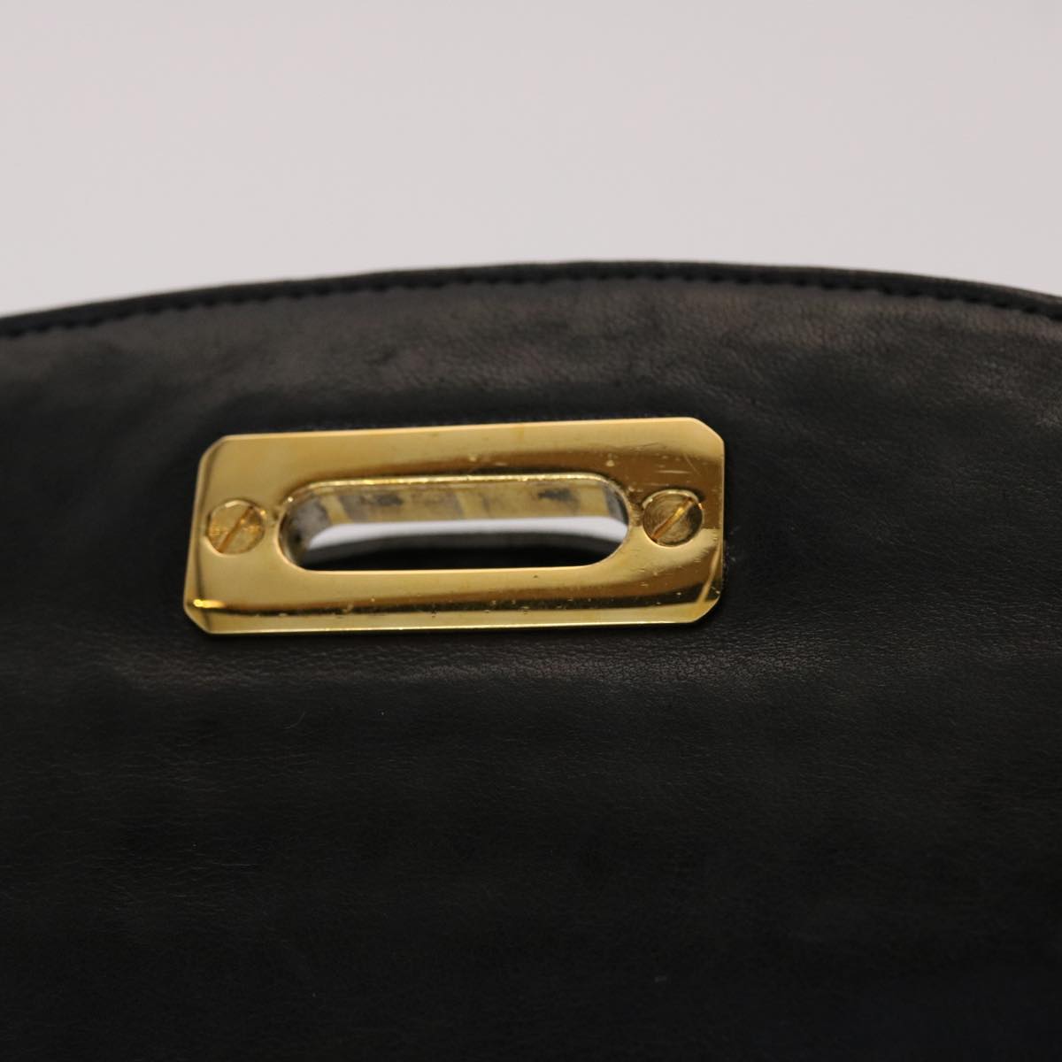 BALLY Quilted Hand Bag Leather Black Auth yk7922