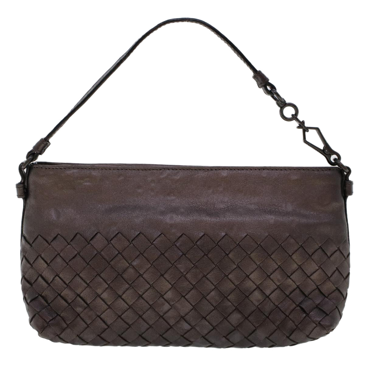 BOTTEGA VENETA INTRECCIATO Accessory Pouch Leather Brown Auth yk7931B