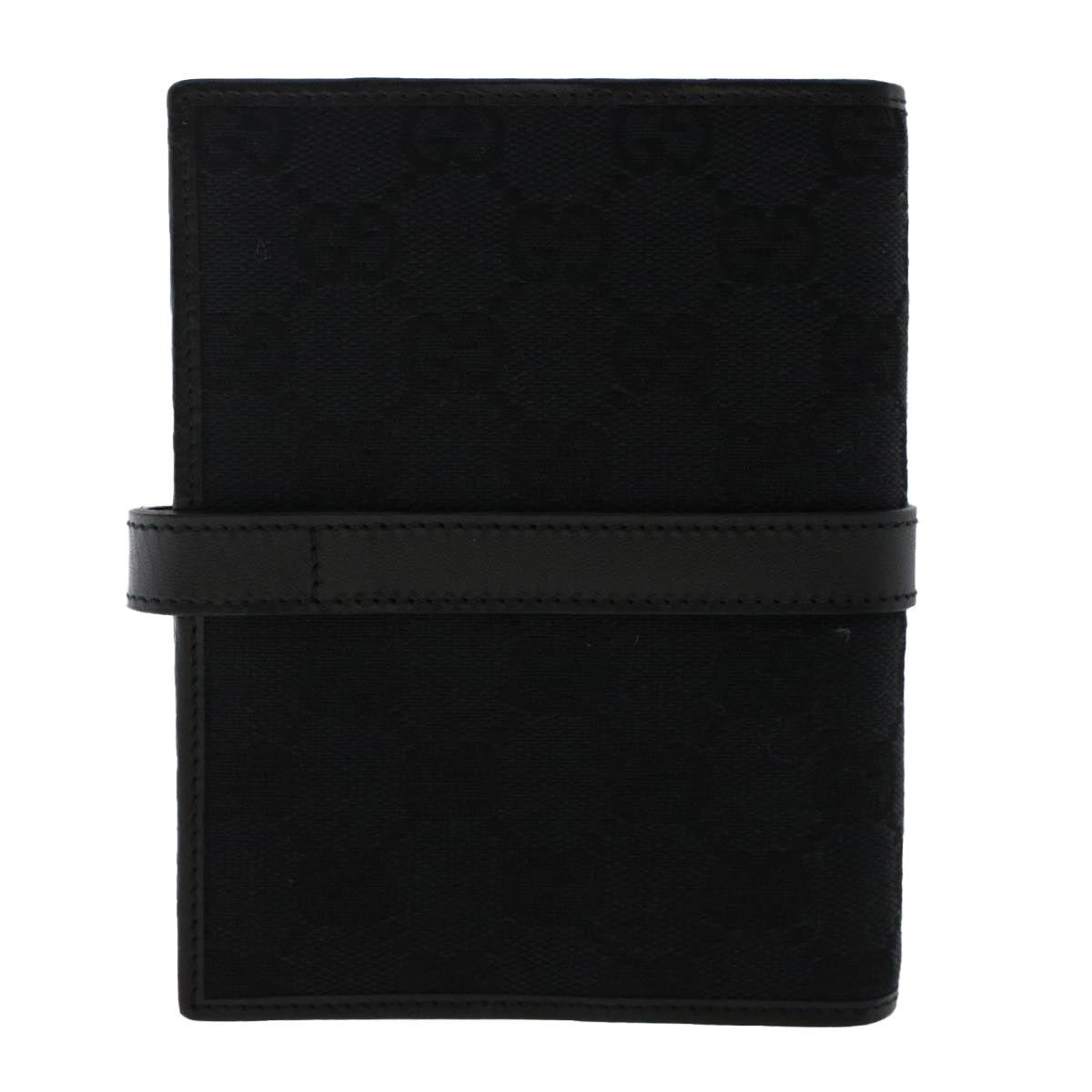 GUCCI GG Canvas Jackie Day Planner Cover Leather Black Auth yk7939