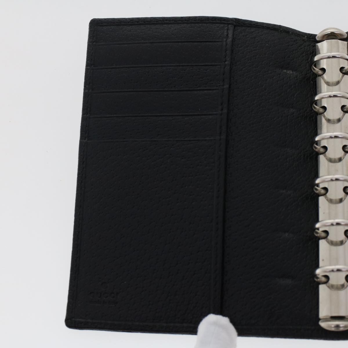 GUCCI GG Canvas Day Planner Cover Black 115240 Auth yk7976