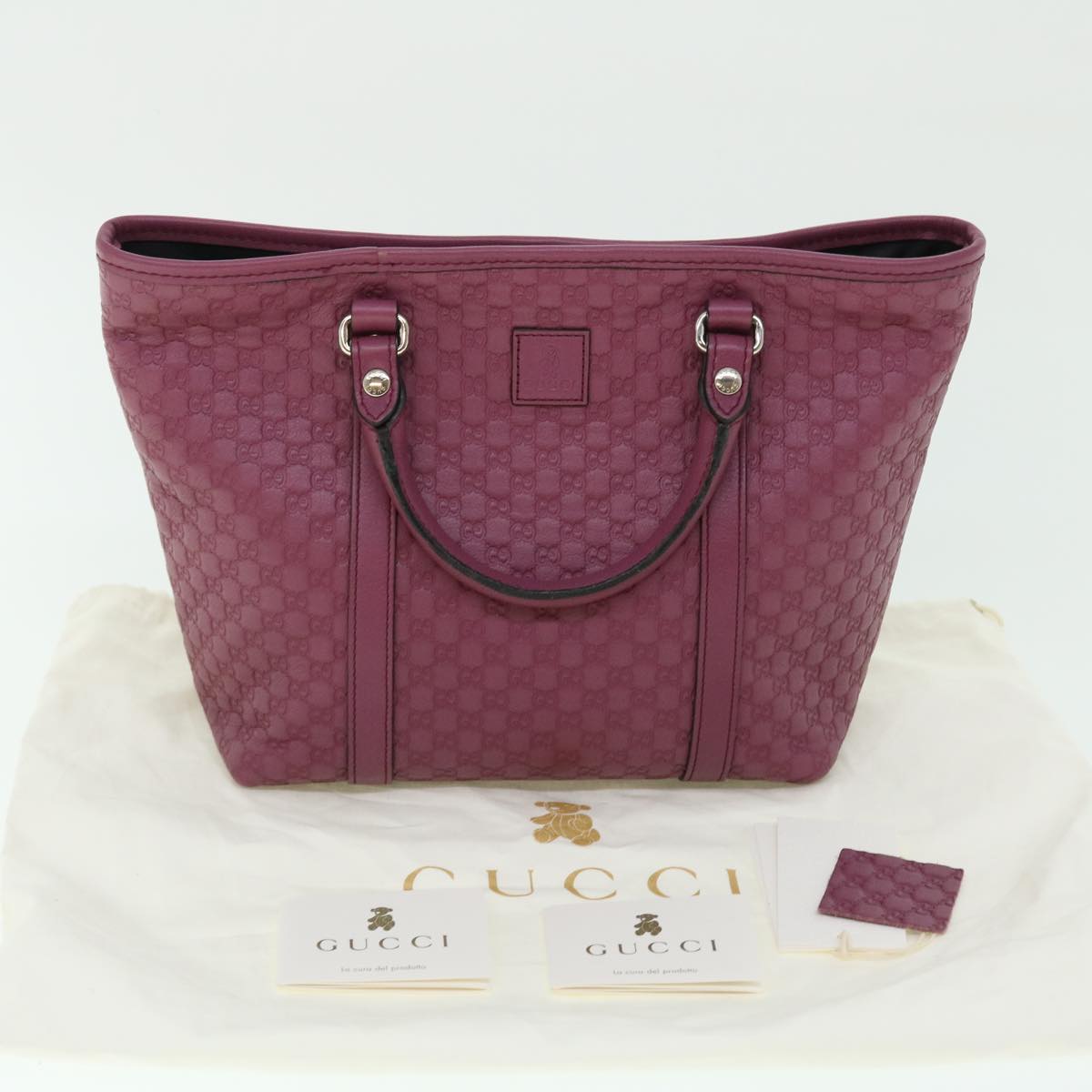 GUCCI Micro GG Canvas Hand Bag Pink 297557 Auth yk8174