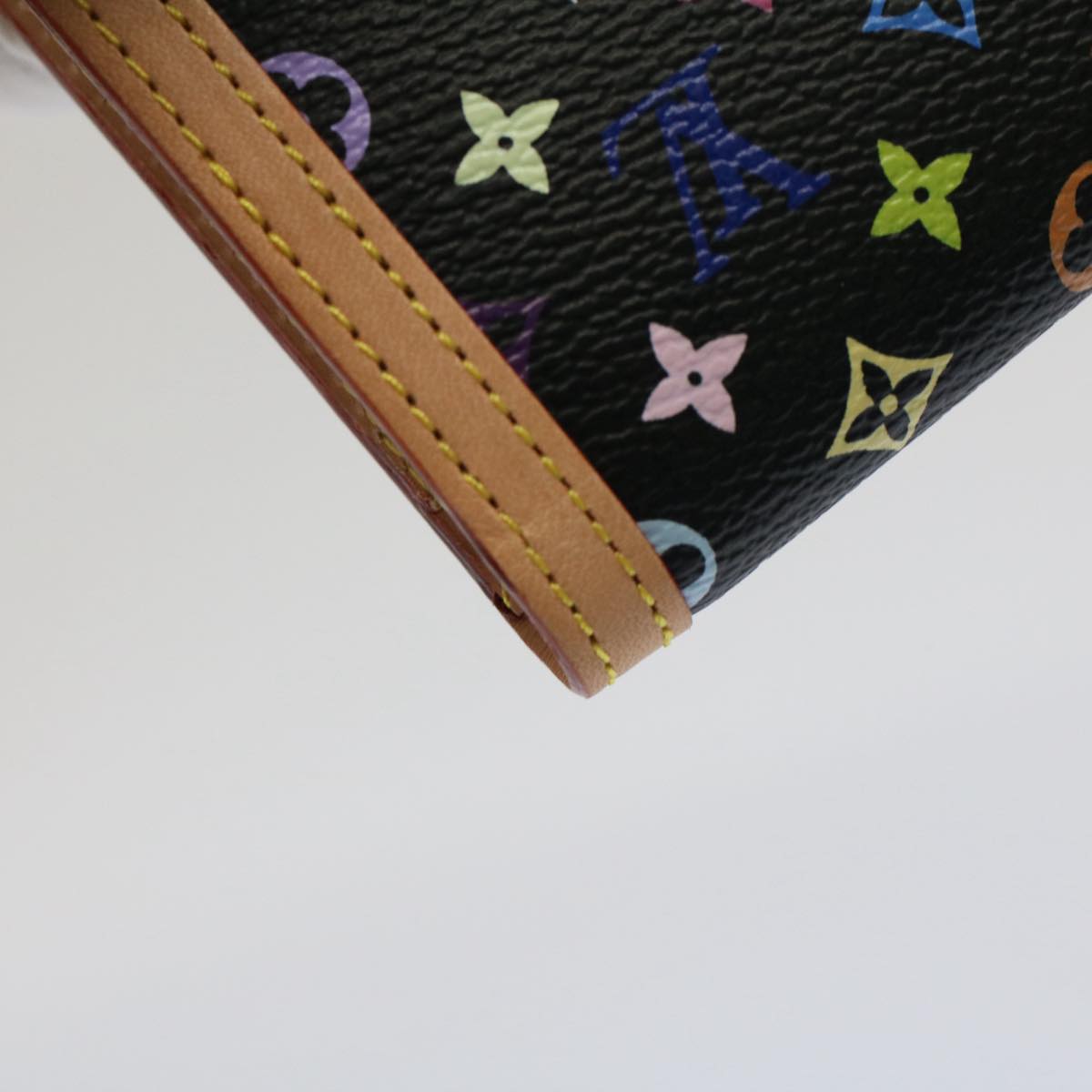 LOUIS VUITTON Multicolor Portefeuille Viennois Wallet Black M92988 Auth yk8270