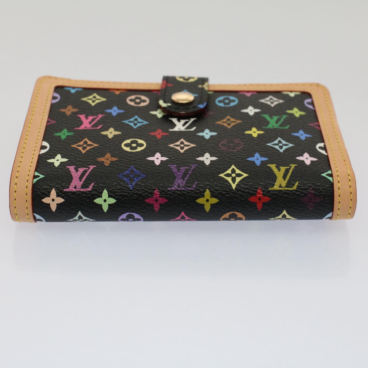 LOUIS VUITTON Multicolor Portefeuille Viennois Wallet Black M92988 Auth yk8270