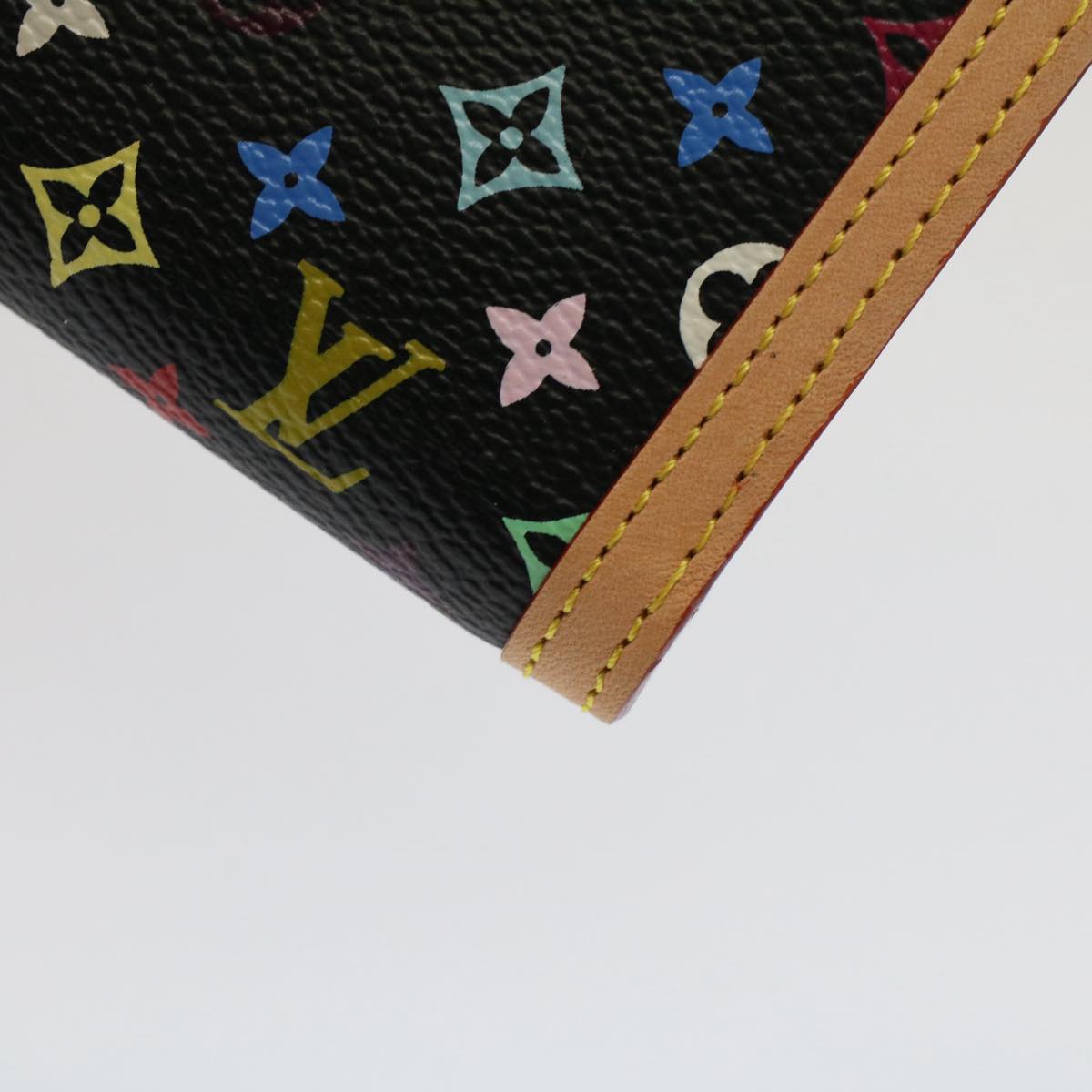 LOUIS VUITTON Multicolor Portefeuille Viennois Wallet Black M92988 Auth yk8270