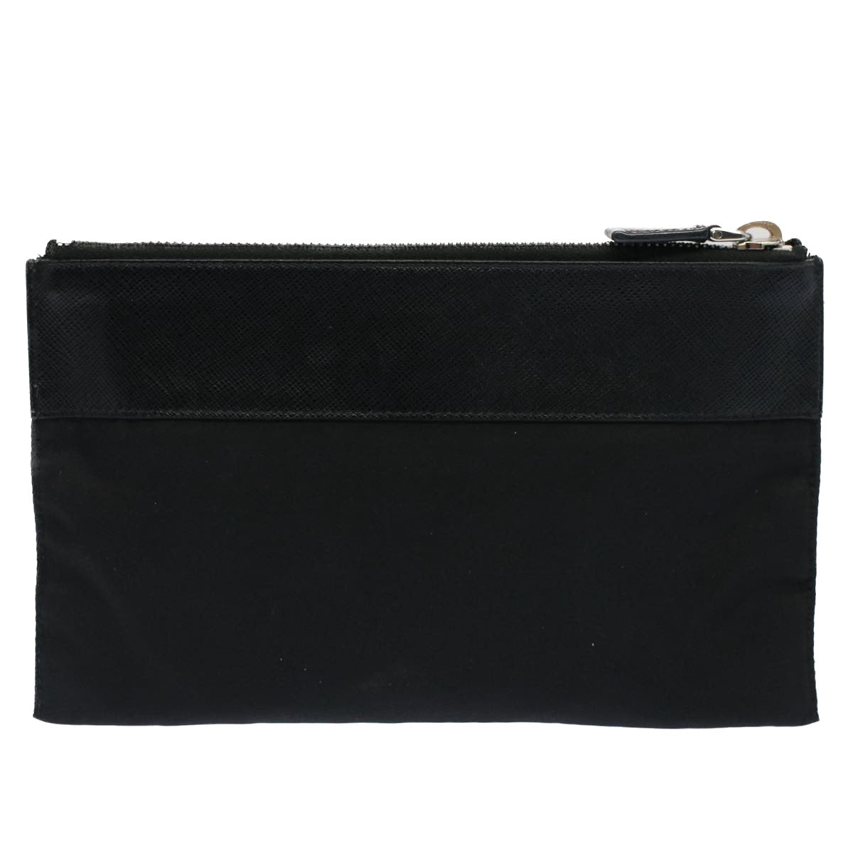 PRADA Pouch Nylon Leather Black Auth yk8278