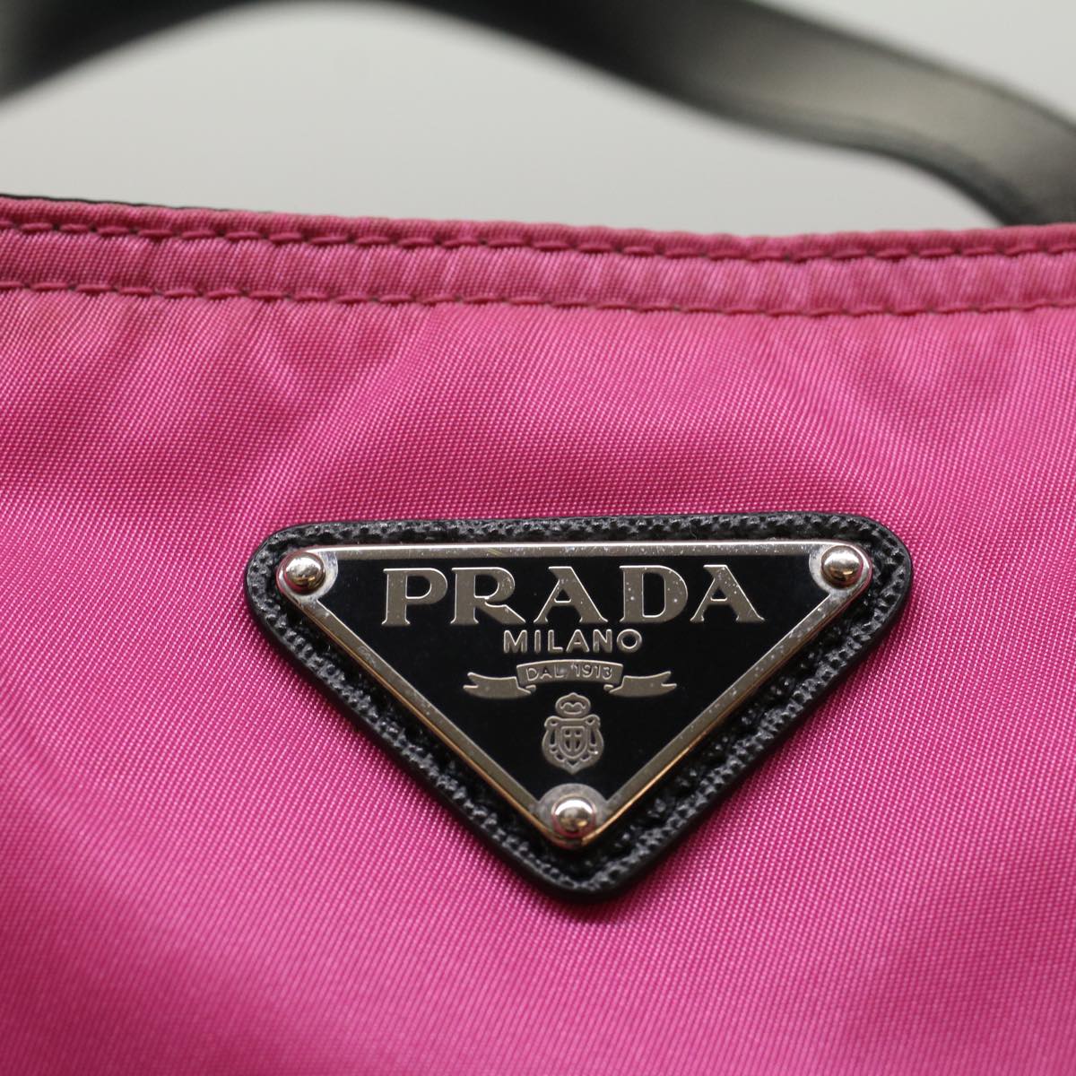 PRADA Tote Bag Nylon Pink Black Auth yk8416