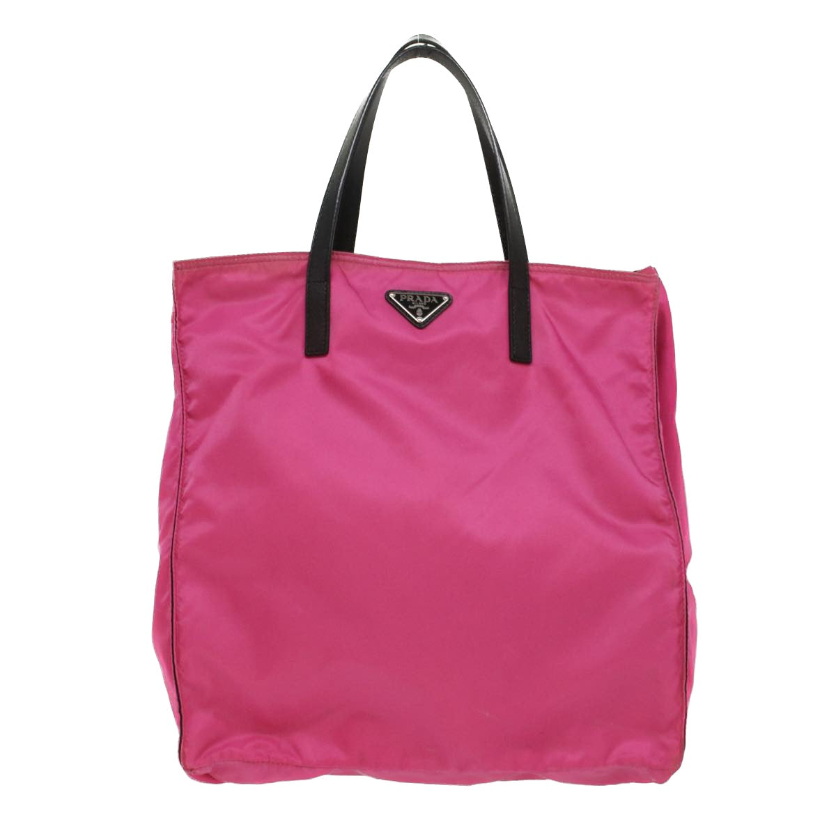 PRADA Tote Bag Nylon Pink Black Auth yk8416