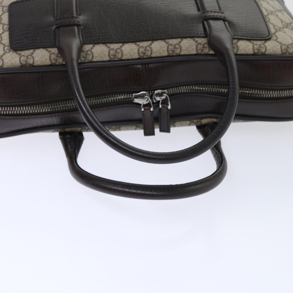 GUCCI GG Canvas Hand Bag PVC Leather Beige 101666 Auth yk8422