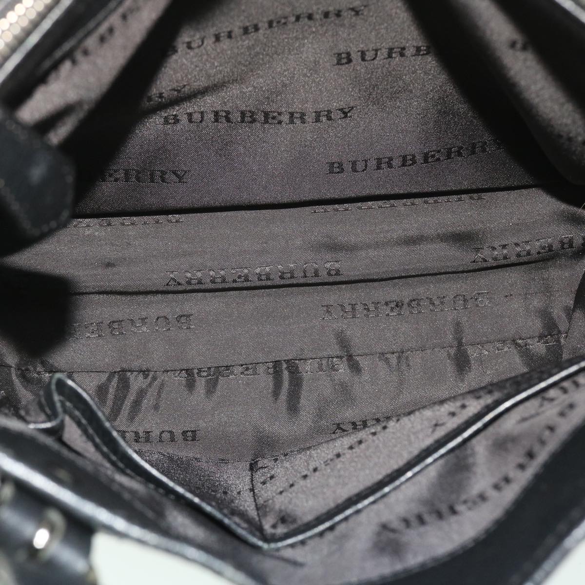 BURBERRY Nova Check Tote Bag Nylon Beige Black Auth yk8426