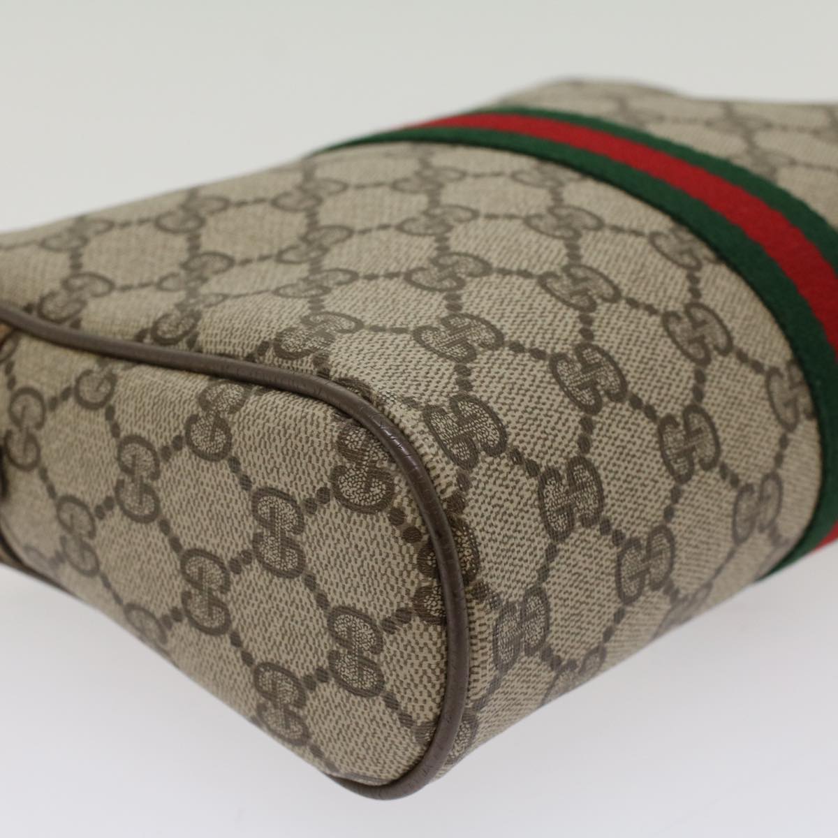 GUCCI GG Canvas Web Sherry Line Clutch Bag Beige Red Green 89 01 012 Auth yk8427