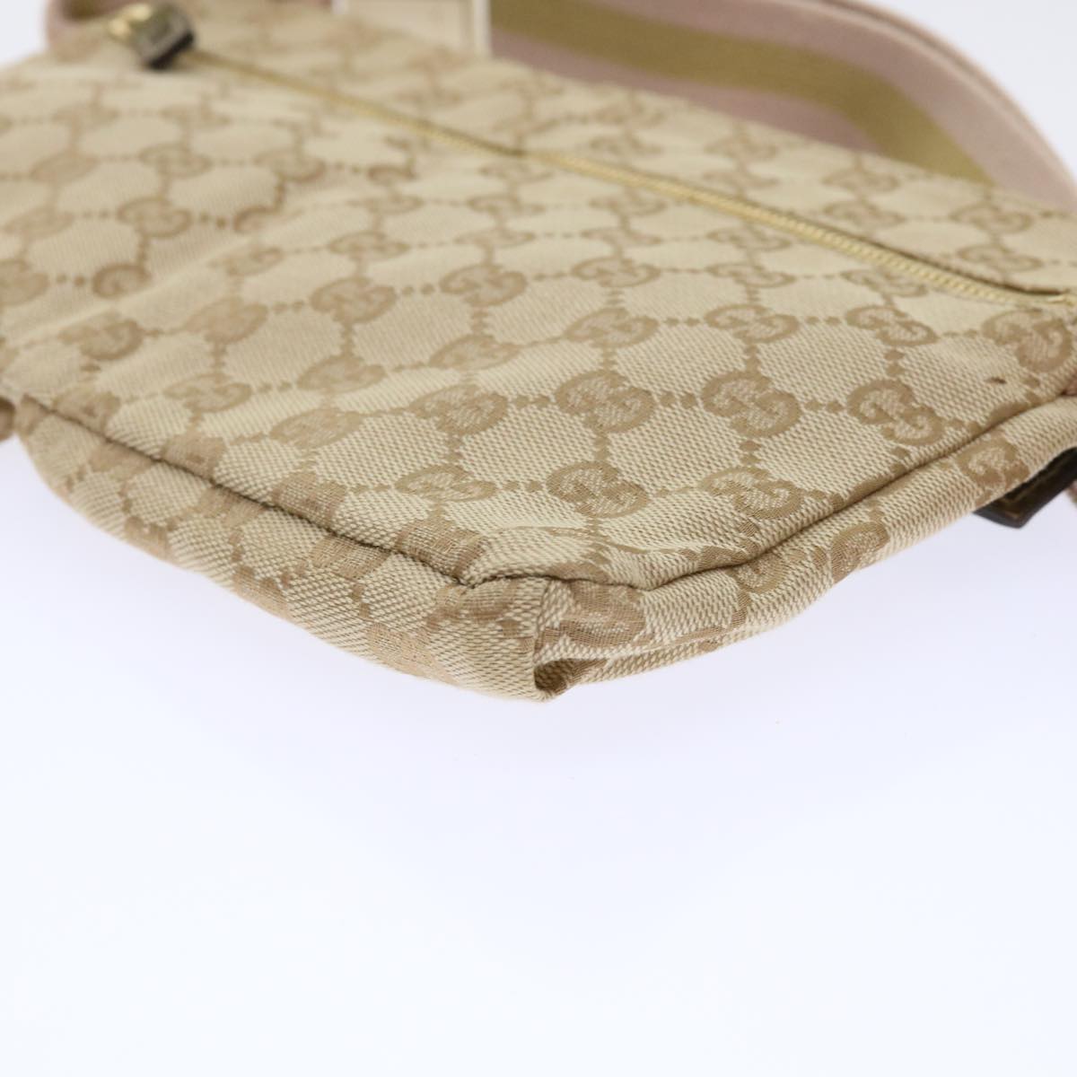 GUCCI GG Canvas Sherry Line Waist bag Beige Gold pink 28566 Auth yk8454