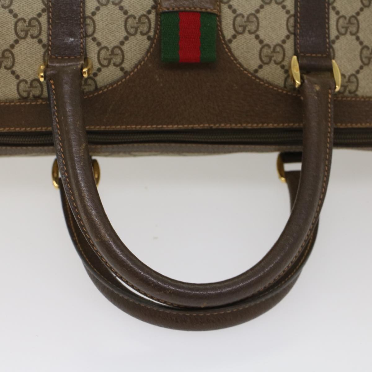 GUCCI GG Canvas Web Sherry Line Boston Bag Beige Red Green 40.02.007 Auth yk8533