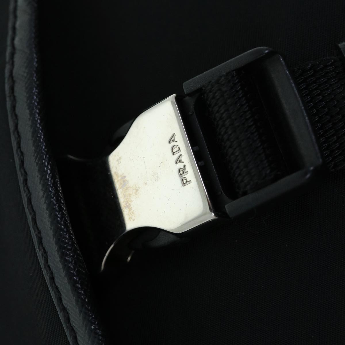 PRADA Shoulder Bag Nylon Black Auth yk8541