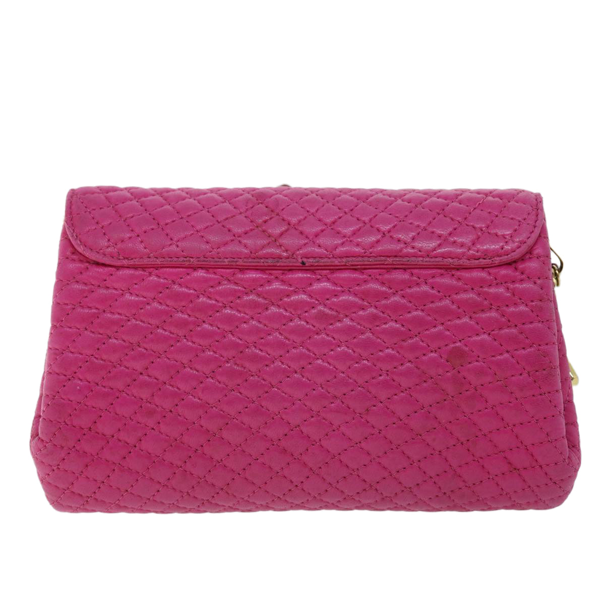 BALLY Quilted Chain Shoulder Bag Leather Pink Auth yk8568