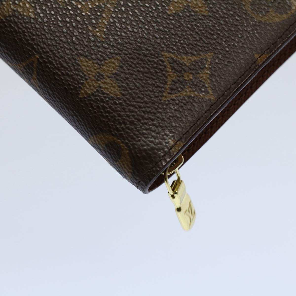 LOUIS VUITTON Monogram Porte Monnaie Zip Long Wallet M61727 LV Auth yk8672