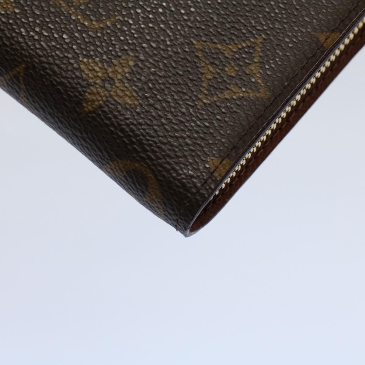 LOUIS VUITTON Monogram Porte Monnaie Zip Long Wallet M61727 LV Auth yk8672