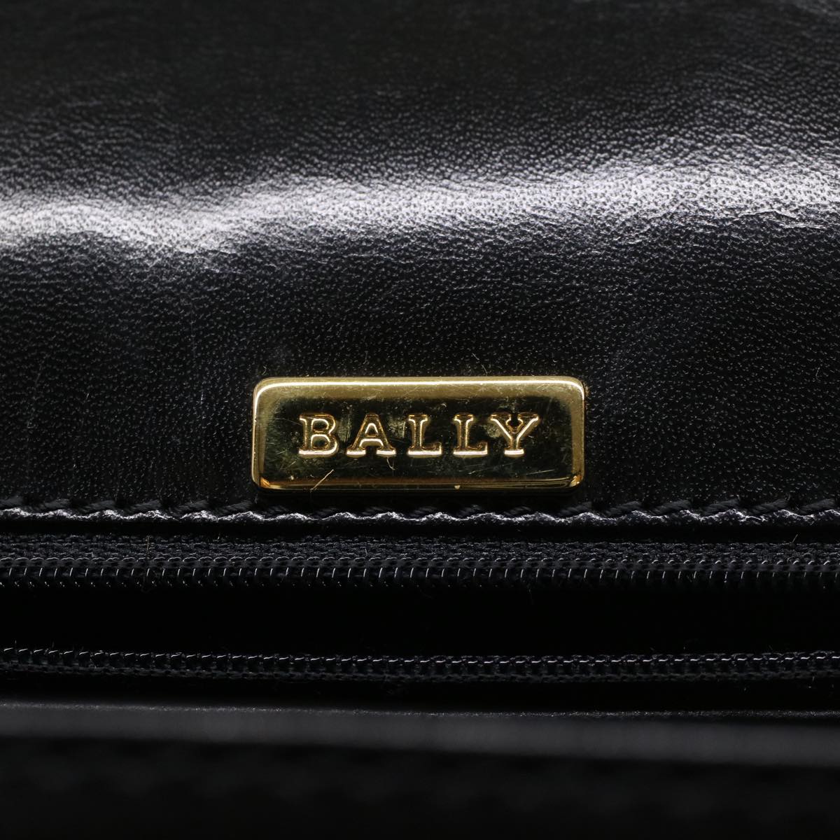 BALLY Hand Bag Leather Black Auth yk8682