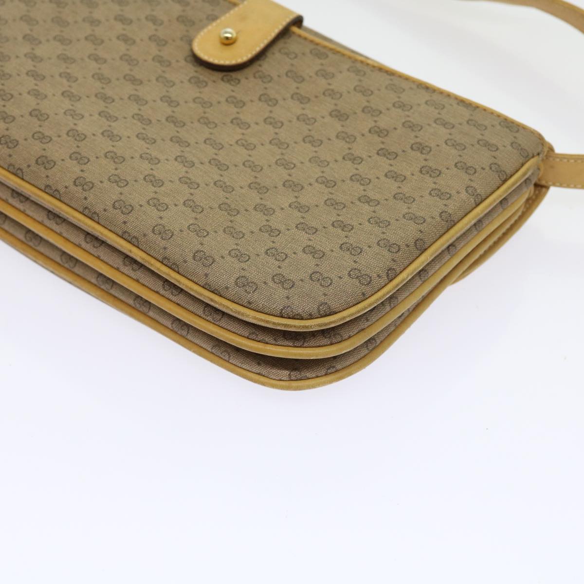 GUCCI Micro GG Canvas Shoulder Bag PVC Leather Beige 004 106 0024 Auth yk8694