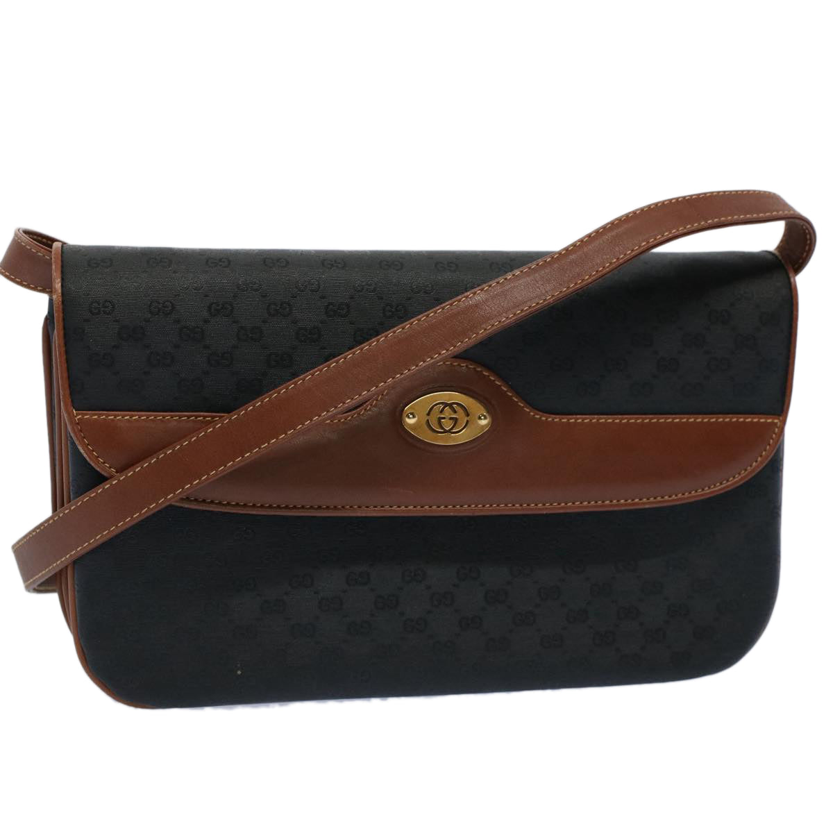 GUCCI Micro GG Canvas Shoulder Bag Black 004.106.0024 Auth yk8830