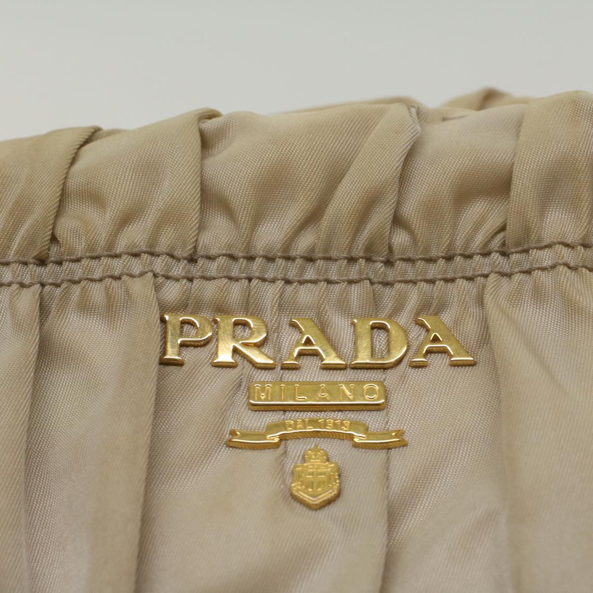 PRADA Hand Bag Nylon 2way Beige Auth yk8900