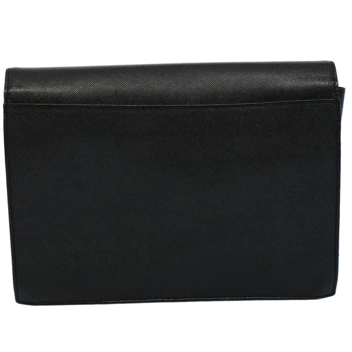 SAINT LAURENT Clutch Bag Leather Black Auth yk8934