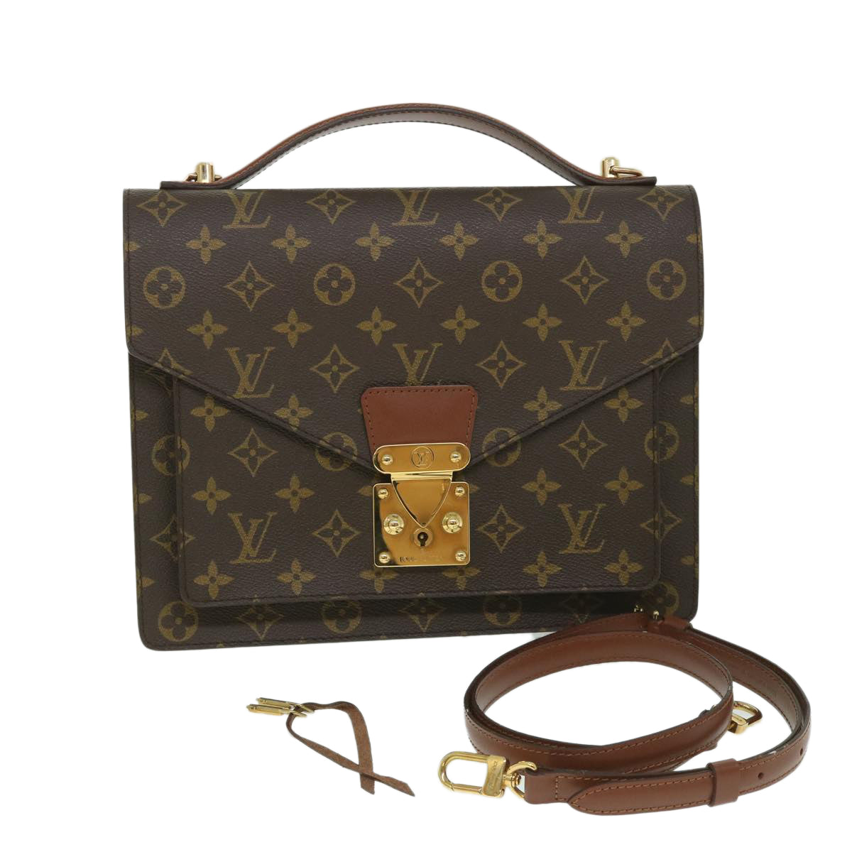 LOUIS VUITTON Monogram Monceau 28 Hand Bag 2way M51185 LV Auth yk8957