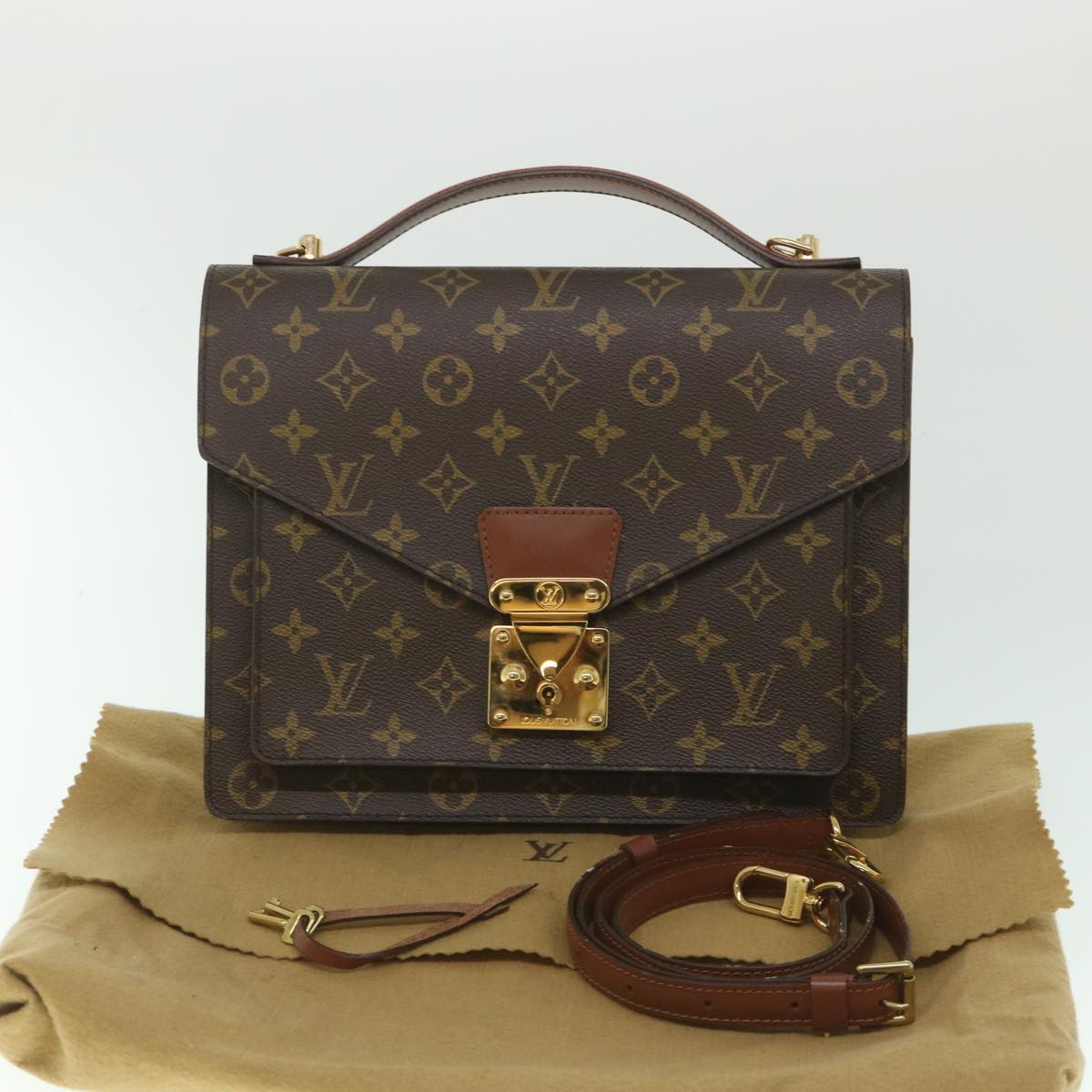 LOUIS VUITTON Monogram Monceau 28 Hand Bag 2way M51185 LV Auth yk8957