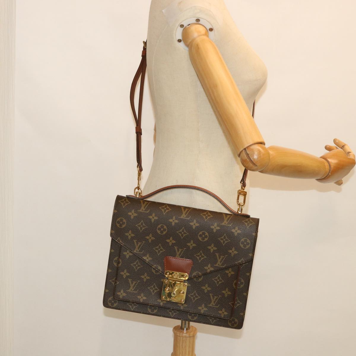 LOUIS VUITTON Monogram Monceau 28 Hand Bag 2way M51185 LV Auth yk8957