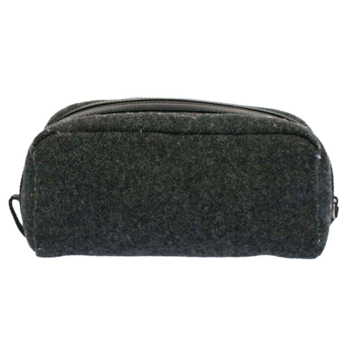 PRADA Pouch Wool Gray Auth yk8995