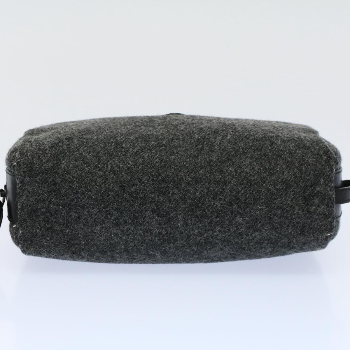 PRADA Pouch Wool Gray Auth yk8995