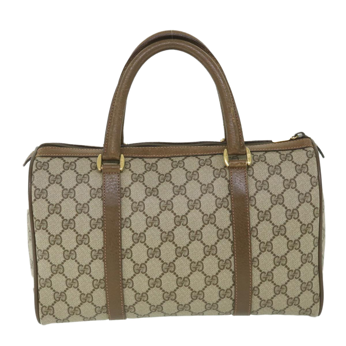 GUCCI GG Supreme Web Sherry Line Boston Bag Beige Red 39 02 007 Auth yk9027