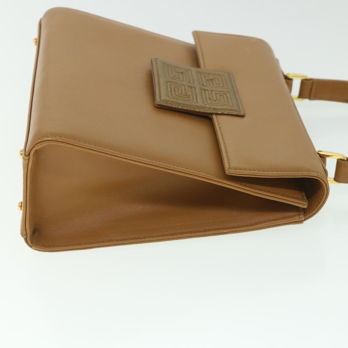 GIVENCHY Hand Bag Leather Brown Auth yk9068