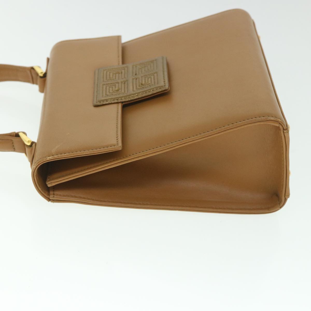 GIVENCHY Hand Bag Leather Brown Auth yk9068