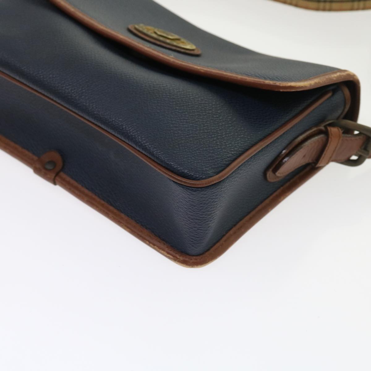 Burberrys Shoulder Bag Leather Navy Auth yk9080