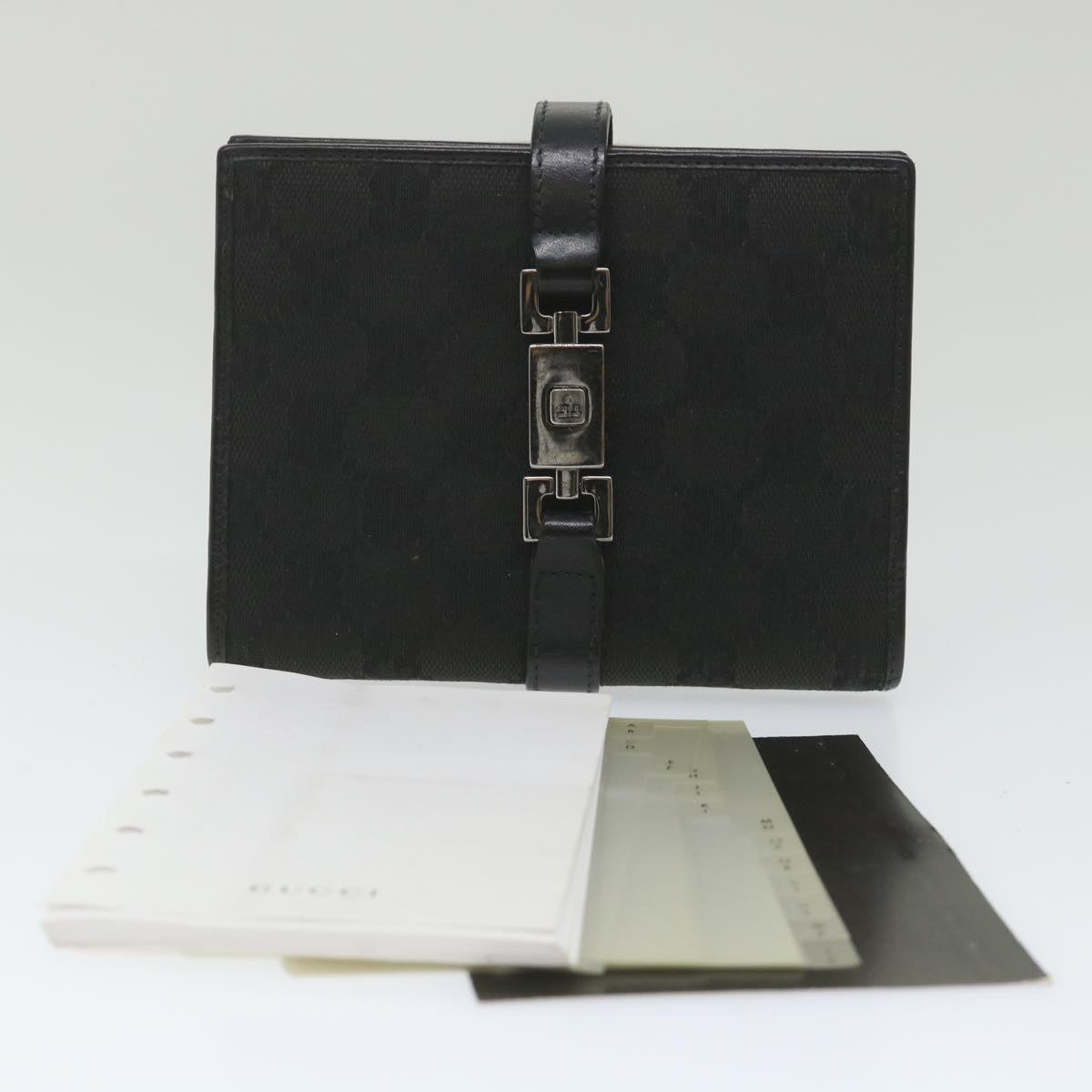 GUCCI GG Canvas Jackie Day Planner Cover Black 29966 Auth yk9257