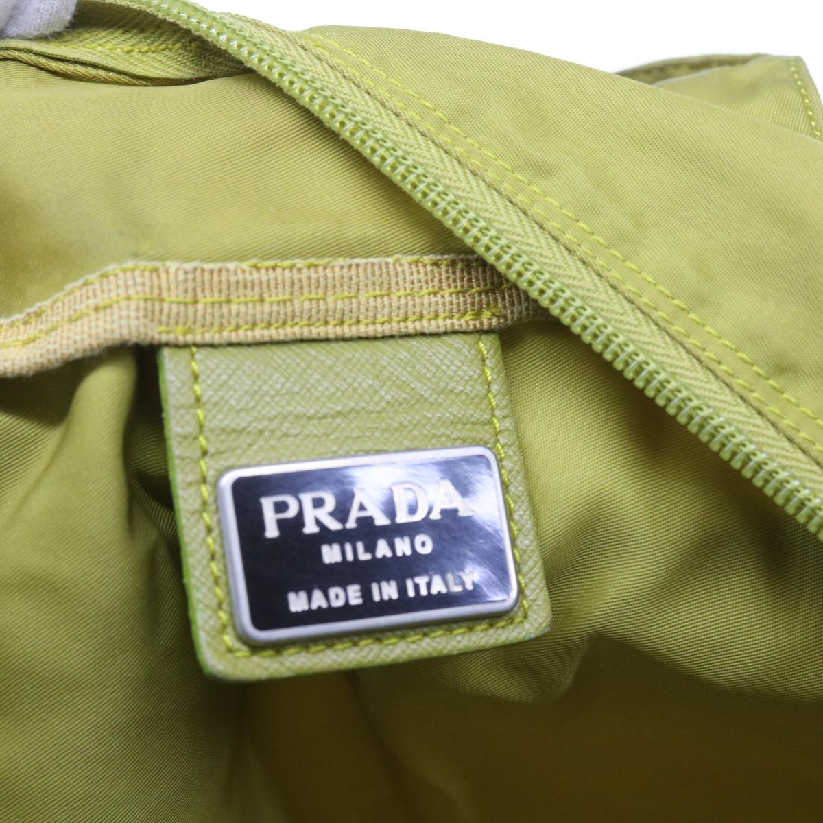 PRADA Hand Bag Nylon Yellow Auth yk9284