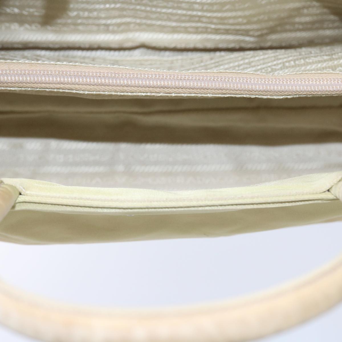 PRADA Hand Bag Nylon Beige Auth yk9308