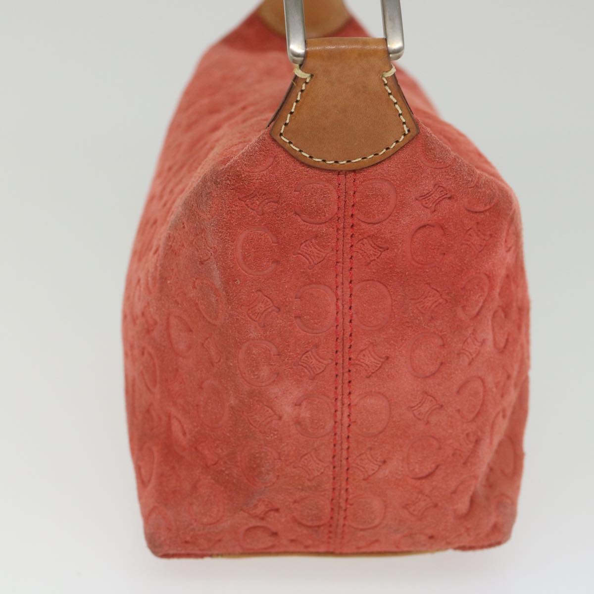 CELINE C Macadam Canvas Shoulder Bag Red Auth yk9316