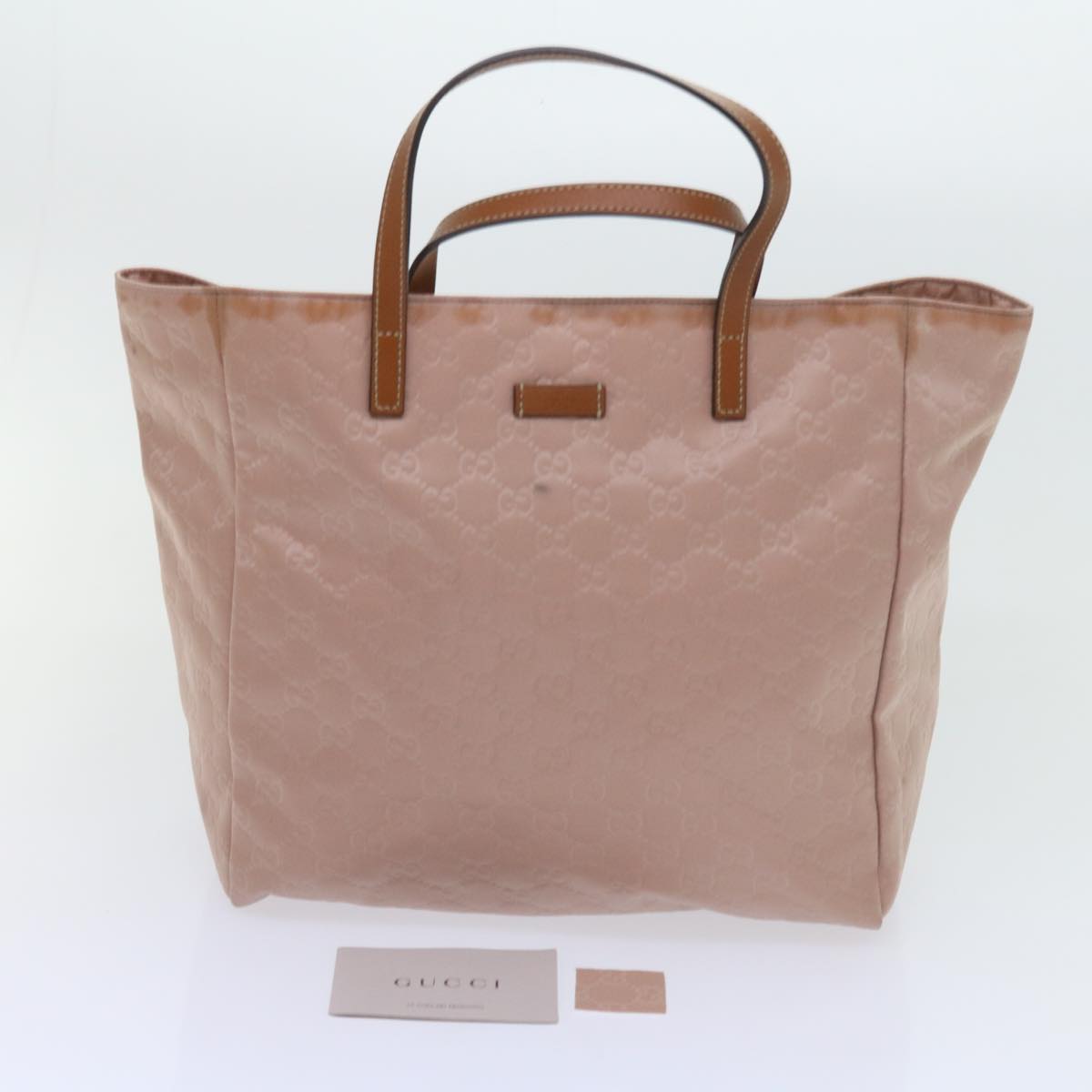 GUCCI GG Canvas Tote Bag Pink 282439 Auth yk9355